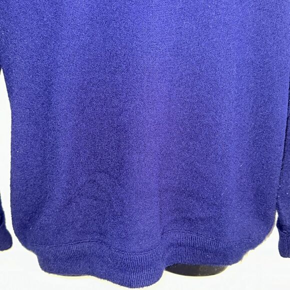 Vintage Izod Lacoste V neck navy blue acrylic sweater - Picture 3 of 8